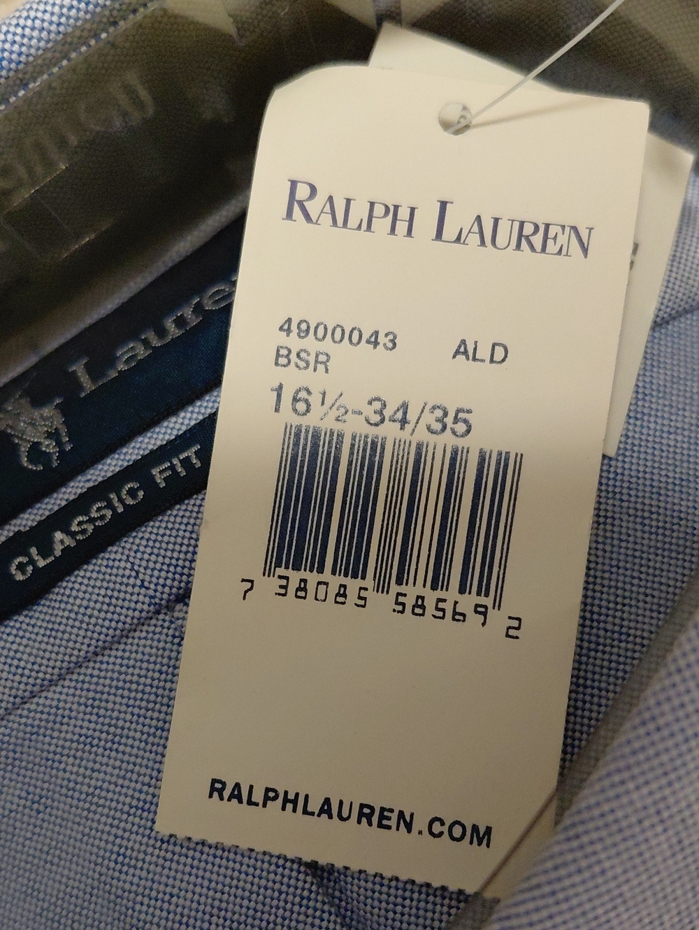 Ralph Lauren Classic Fit Light Blue Button-Down Oxford Shirt NWT - Picture 3 of 5